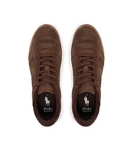 RALPH LAUREN RLITE COURT Baskets en cuir su&eacute;d&eacute; brun chocolat - Chaussures Homme - 3