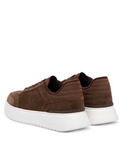 RLITE COURT Baskets en cuir su&eacute;d&eacute; brun chocolat - Chaussures Homme