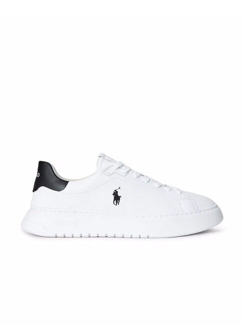 RLITE COURT Baskets en cuir pp blanc/noir - Chaussures Homme