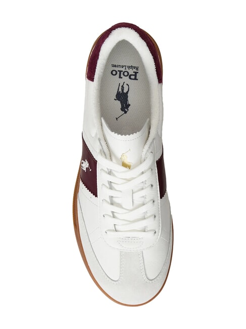 HERITAGE AERA Baskets en cuir blanc cass&eacute;/vin - Chaussures Homme