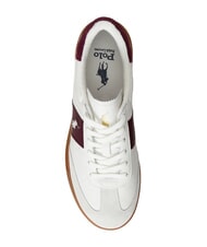 RALPH LAUREN HERITAGE AERA Baskets en cuir blanc cass&eacute;/vin - Chaussures Homme - 4