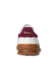 RALPH LAUREN HERITAGE AERA Baskets en cuir blanc cass&eacute;/vin - Chaussures Homme - 5