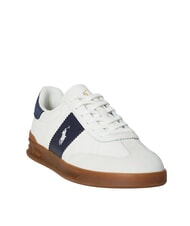RALPH LAUREN HERITAGE AERA Baskets en cuir blanc cassé/bleu marine - Chaussures Homme - 3