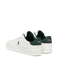 RALPH LAUREN HERITAGE COURT 2 Baskets en cuir deckwash blanc/for&ecirc;t - Chaussures Homme - 4