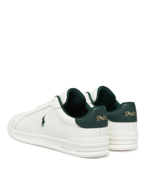 HERITAGE COURT 2 Baskets en cuir deckwash blanc/for&ecirc;t - Chaussures Homme