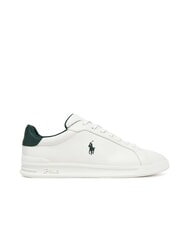 RALPH LAUREN HERITAGE COURT 2 Baskets en cuir deckwash blanc/for&ecirc;t - Chaussures Homme - 2