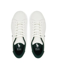 RALPH LAUREN HERITAGE COURT 2 Baskets en cuir deckwash blanc/for&ecirc;t - Chaussures Homme - 3