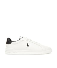 RALPH LAUREN HERITAGE COURT 2 Baskets en cuir produit de lavage de pont blanc/noir - Chaussures Homme - 2