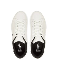 RALPH LAUREN HERITAGE COURT 2 Baskets en cuir produit de lavage de pont blanc/noir - Chaussures Homme - 3