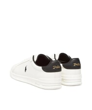 RALPH LAUREN HERITAGE COURT 2 Baskets en cuir produit de lavage de pont blanc/noir - Chaussures Homme - 4