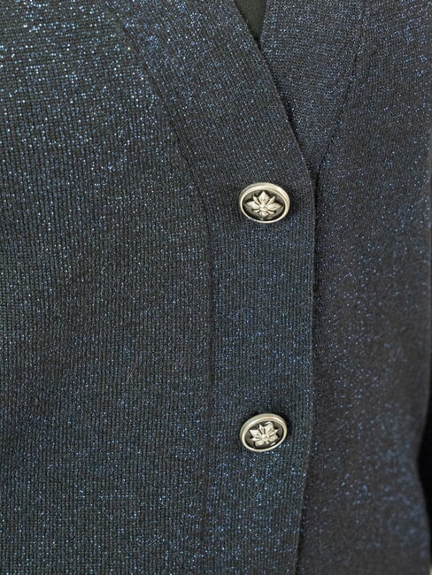 PEACEFUL Cardigan en lurex avec boutons bleu marine - Chandails pour femmes