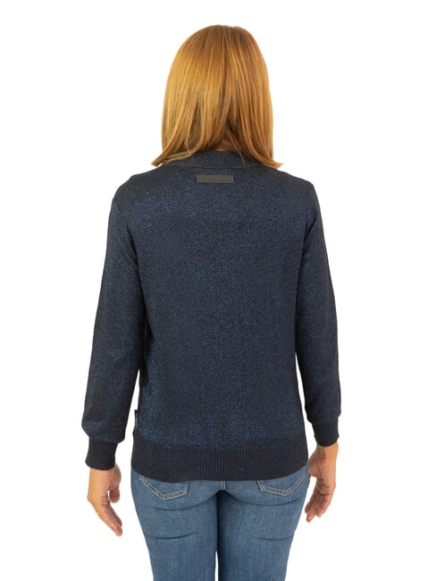 PEACEFUL Cardigan en lurex avec boutons bleu marine - Chandails pour femmes