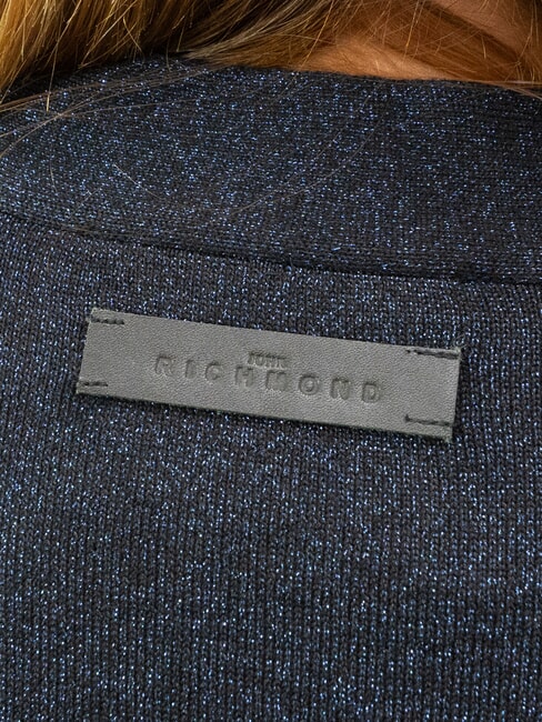 PEACEFUL Cardigan en lurex avec boutons bleu marine - Chandails pour femmes