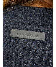 JOHN RICHMOND PEACEFUL Cardigan en lurex avec boutons bleu marine - Chandails pour femmes - 4