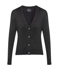 JOHN RICHMOND PEACEFUL Cardigan en lurex avec boutons noir - Chandails pour femmes - 4