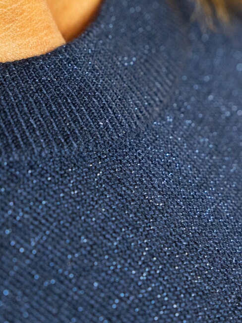 PARANA Cardigan ras du cou en lurex bleu - Chandails pour femmes