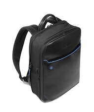 PIQUADRO BLUE SQUARE Sac à dos pour ordinateur portable 14 pouces, en cuir Noir - Sacs à dos pour ordinateur portable - 3