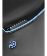 PIQUADRO BLUE SQUARE Sac à dos pour ordinateur portable 14 pouces, en cuir Noir - Sacs à dos pour ordinateur portable - 5