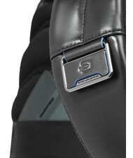 PIQUADRO BLUE SQUARE Sac à dos pour ordinateur portable 14 pouces, en cuir Noir - Sacs à dos pour ordinateur portable - 6