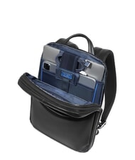 PIQUADRO BLUE SQUARE Sac à dos pour ordinateur portable 14 pouces, en cuir Noir - Sacs à dos pour ordinateur portable - 7