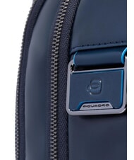 PIQUADRO BLUE SQUARE Sac à dos en cuir à contrôle rapide pour ordinateur portable 15,6" bleu - Sacs à dos pour ordinateur portable - 4