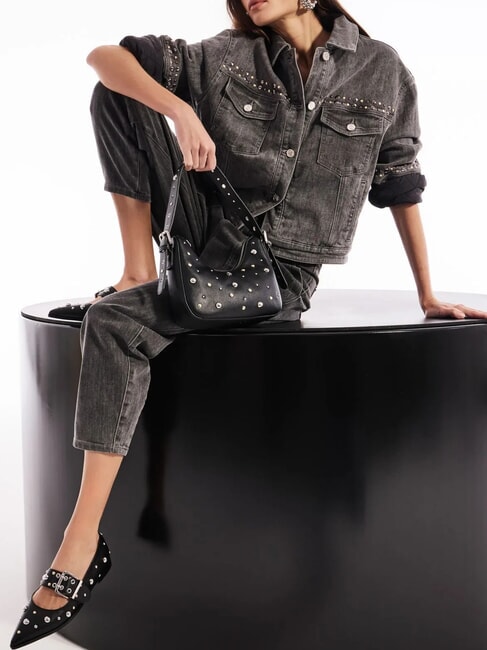 ESTER Petit sac bandoulière à clous NOIR - Sacs pour Femme