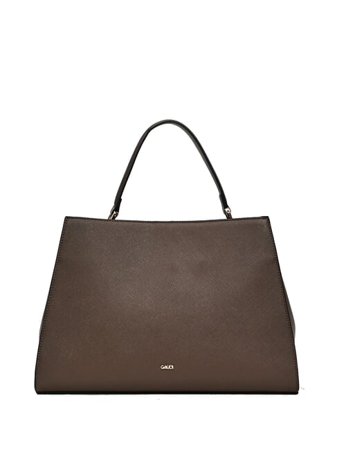 DEMY WINTER L Sac à main avec bandoulière en cuir saffiano taupe - Sacs pour Femme