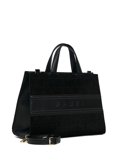 ADA VELUR L Sac à main avec empiècements en velours NOIR - Sacs pour Femme