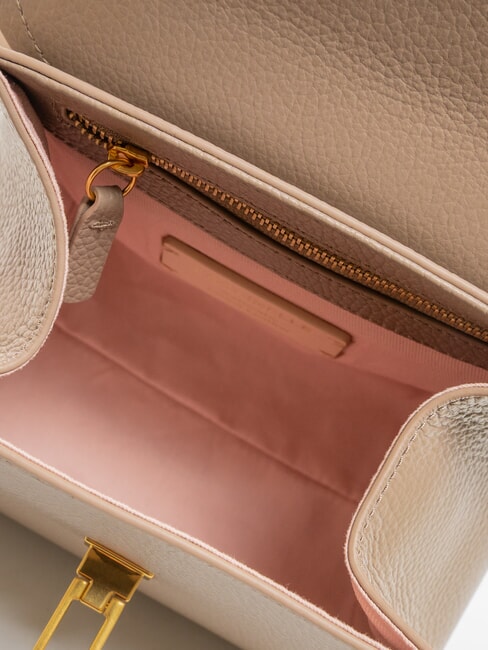 MARVIN Mini sac à main en cuir avec bandoulière taupe chaud - Sacs pour Femme