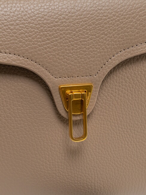 MARVIN Sac à main en cuir avec bandoulière taupe chaud - Sacs pour Femme