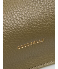 COCCINELLE HYLE Petit sac à bandoulière plat en cuir vert laurier - Sacs pour Femme - 5