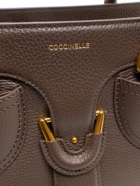 YORK Sac à main en cuir avec boucle fondant marron - Sacs pour Femme