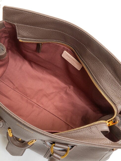YORK Sac à main en cuir avec boucle fondant marron - Sacs pour Femme