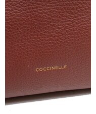 COCCINELLE RHEA Sac à bandoulière en cuir avec bandoulière Brandy - Sacs pour Femme - 5