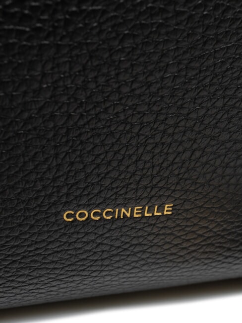 RHEA Sac à bandoulière en cuir avec bandoulière Noir - Sacs pour Femme