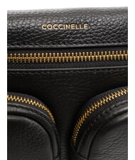 COCCINELLE HYLE Petit sac en cuir à double usage Noir - Sacs pour Femme - 5