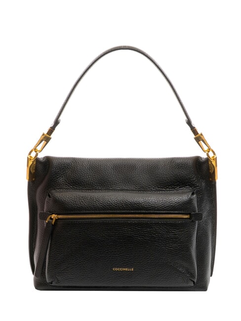 HYLE Sac en cuir double fonction de taille moyenne Noir - Sacs pour Femme