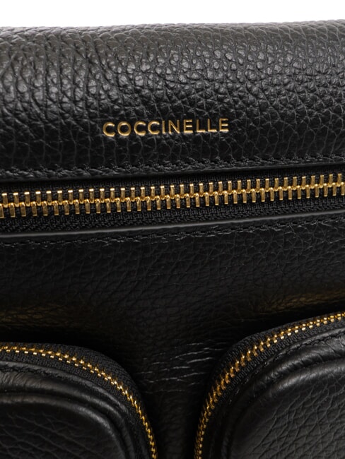 HYLE Sac en cuir double fonction de taille moyenne Noir - Sacs pour Femme