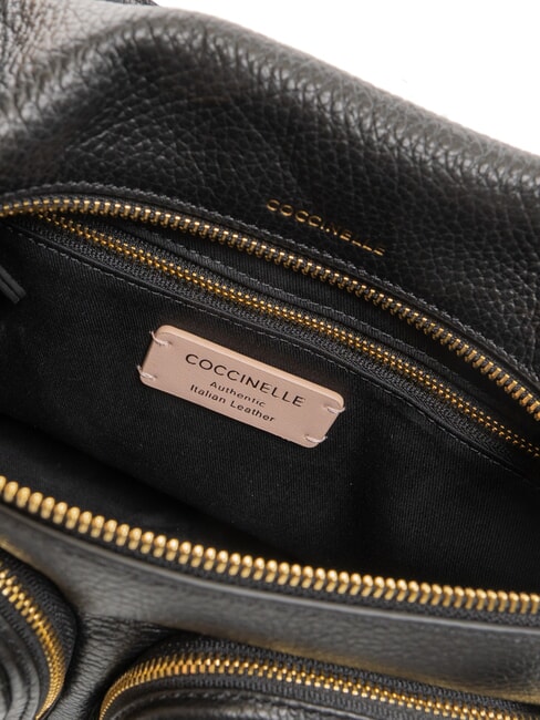 HYLE Sac en cuir double fonction de taille moyenne Noir - Sacs pour Femme