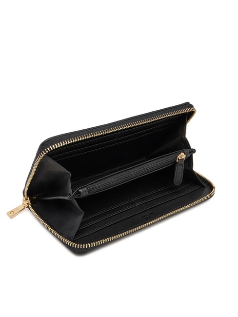 QUILTED Grand portefeuille zippé Noir - Portefeuilles Femme