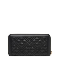 LOVE MOSCHINO QUILTED Grand portefeuille zippé Noir - Portefeuilles Femme - 3