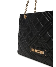 LOVE MOSCHINO QUILTED Sac de courses avec anses en chaîne Noir - Sacs pour Femme - 4
