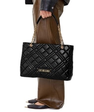 LOVE MOSCHINO QUILTED Sac de courses avec anses en chaîne Noir - Sacs pour Femme - 6
