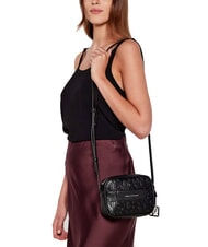 ARMANI EXCHANGE LIZ PEBBLE Sac photo avec logo en relief noir - Sacs pour Femme - 5