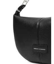 ARMANI EXCHANGE LIZ PEBBLE Sac à bandoulière hobo moyen noir - Sacs pour Femme - 3
