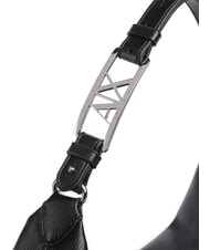ARMANI EXCHANGE LIZ PEBBLE Grand sac à bandoulière hobo noir - Sacs pour Femme - 3
