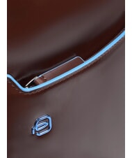 PIQUADRO BLUE SQUARE Sac à dos pour ordinateur portable 14 pouces, en cuir ACAJOU - Sacs à dos pour ordinateur portable - 5