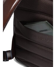 PIQUADRO BLUE SQUARE Sac à dos pour ordinateur portable 14 pouces, en cuir ACAJOU - Sacs à dos pour ordinateur portable - 7