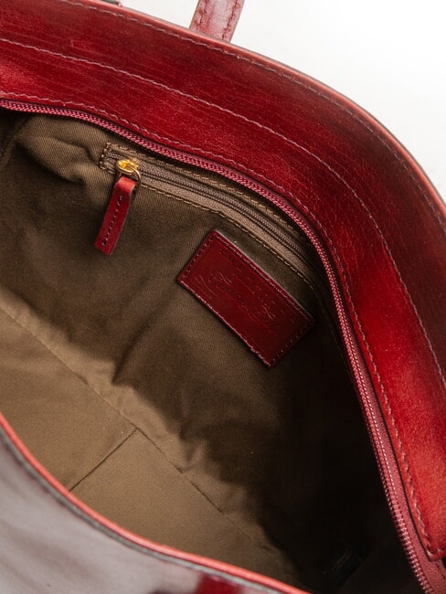 MADDALENA Sac bandouli&egrave;re, en cuir Chianti / Bordeaux / Or - Sacs pour Femme