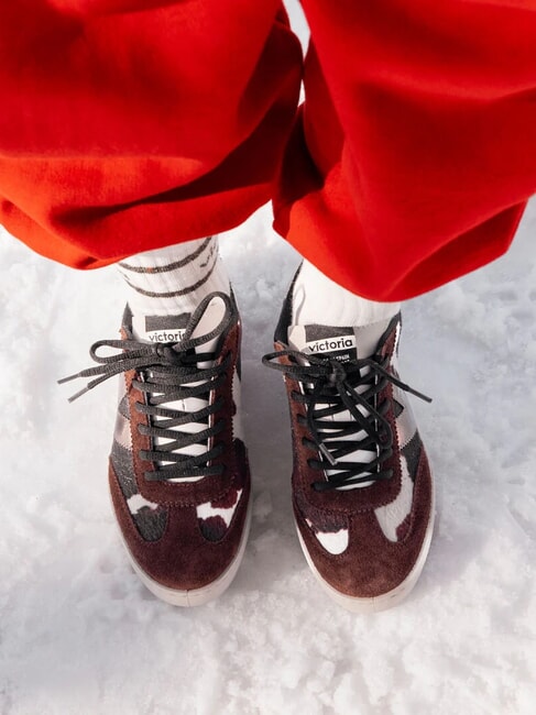 BERLIN Baskets de cyclisme à imprimé animal blanc - Chaussures Femme